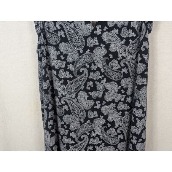 Michael Kors Paisley Print Sleeveless Dress Navy Blue Women's Size 2X - Picture 3 of 10